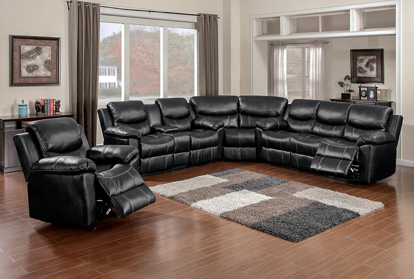 Groovy black store sectional