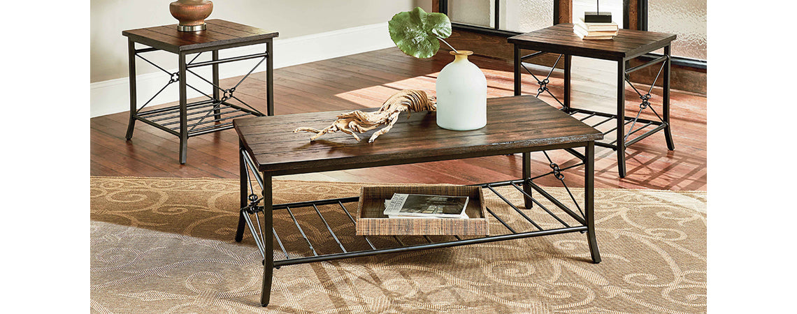 Ainsley Cocktail Tables 3 pack- (Cocktail table + 2 End Tables)