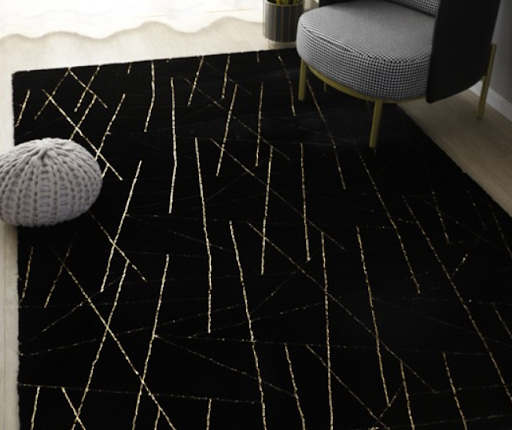 Black/Gold Accent Emma Rug