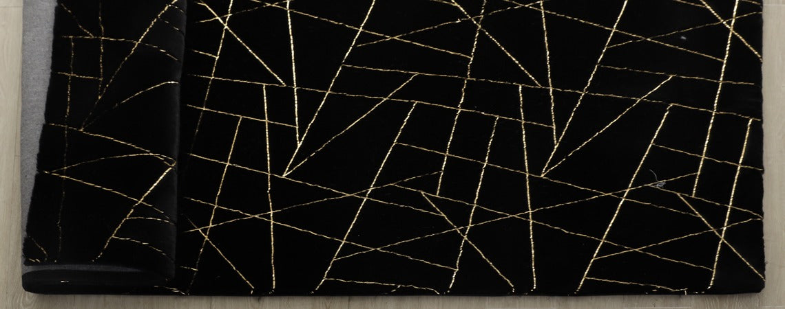 Black/Gold Accent Emma Rug