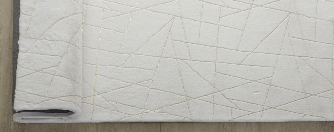 White/Gold Accent Emma Rug