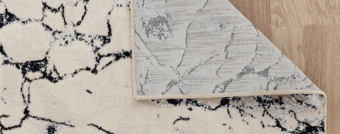 Abstract Black/White Maz Collection Rug