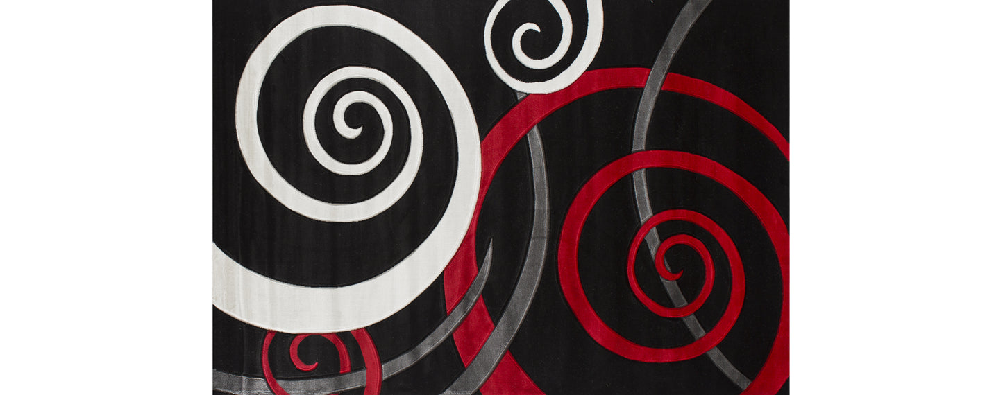 Black/Red Orelsi Collection Rug