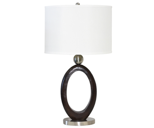 Steel & Wood Table Lamps 2pc Set