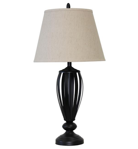 Black Metal Table Lamps 2pc set