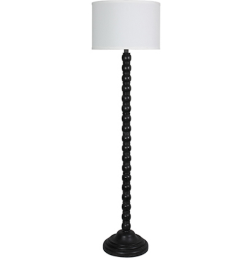 Washed Black Floor Lamp