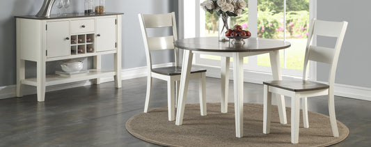 Grey and White Drop Leaf Dining