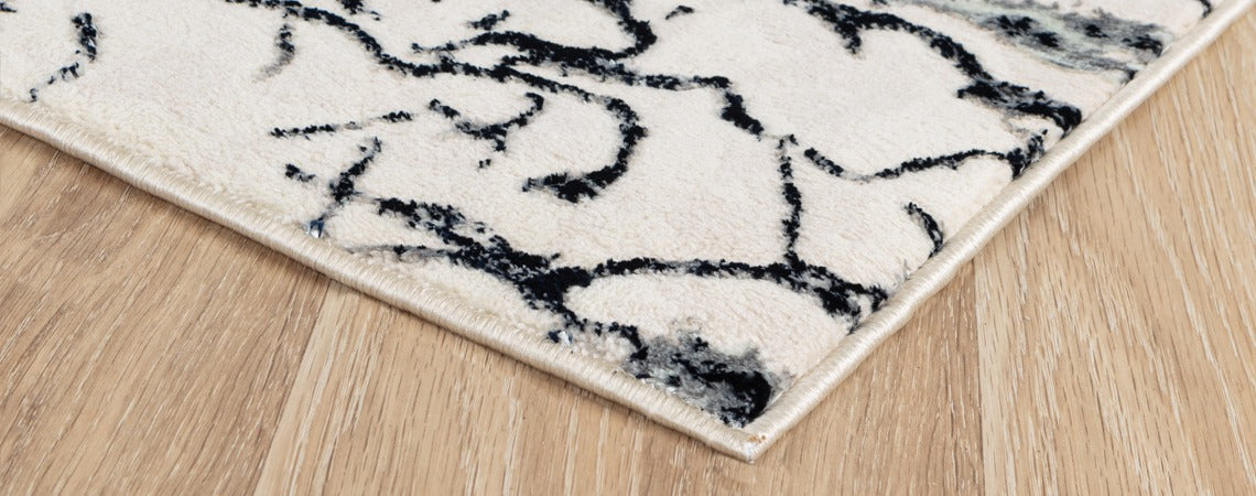 Abstract Black/White Maz Collection Rug