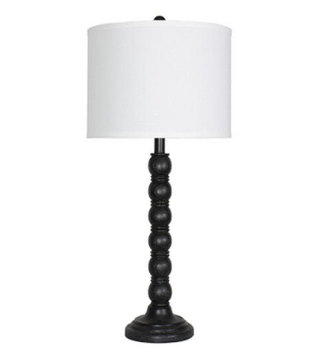 Washed Black Table Lamps 2pc Set