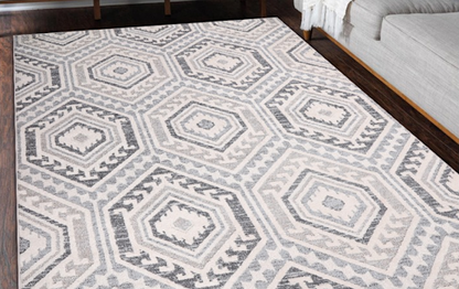 Grey/Cream Venice Collection Rug