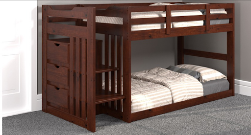 Twin/Twin Stair Bunk Low Loft Chocolate